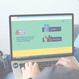 Person on a computer scrolling Banks Never Ask That website