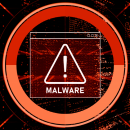 red malware sign