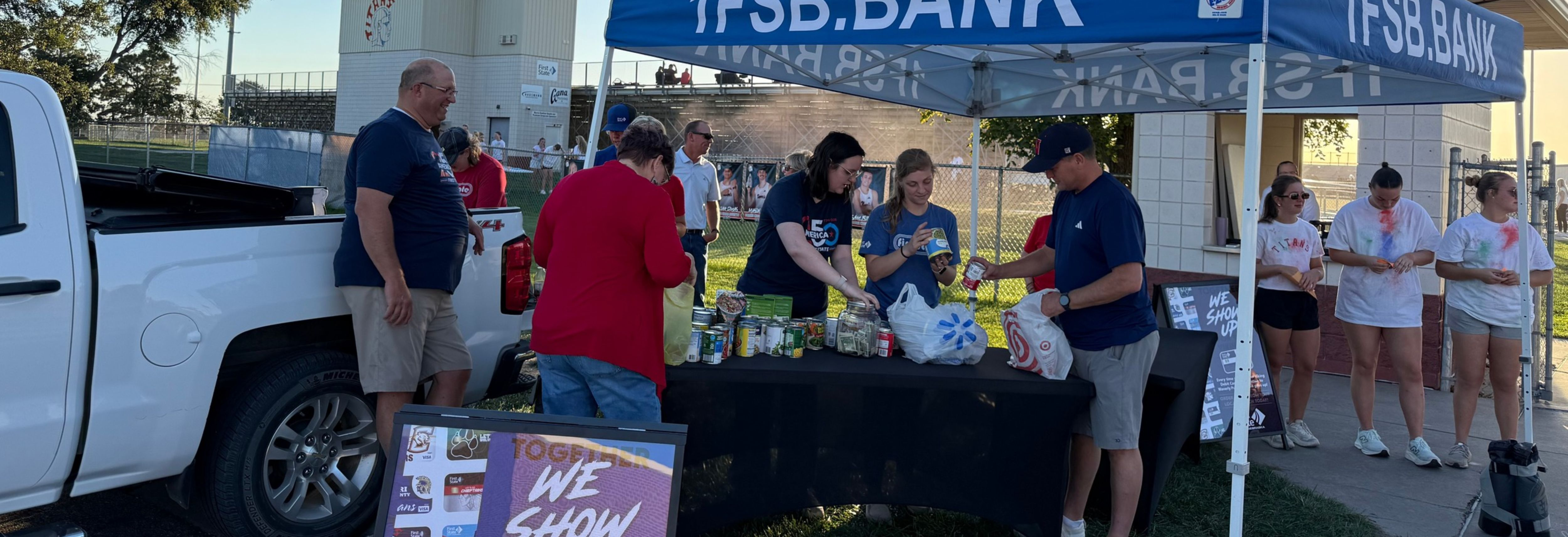 team collecting donations at a table
