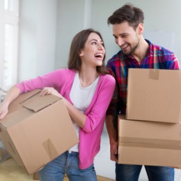 Couple moving into new home