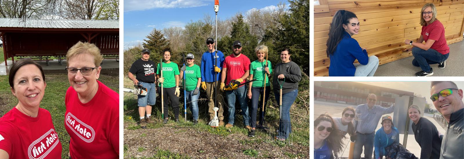 people volunteering in their community
