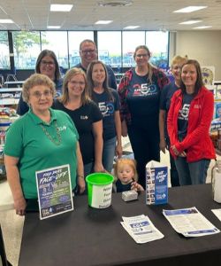 team behind donation table